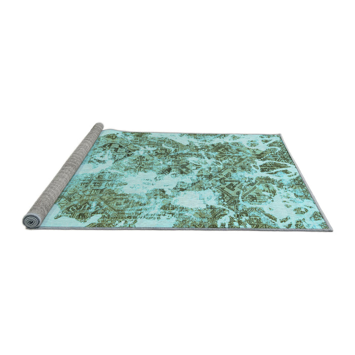 Sideview of Machine Washable Abstract Light Blue Modern Rug, wshabs764lblu