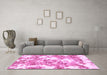 Machine Washable Abstract Pink Modern Rug in a Living Room, wshabs764pnk