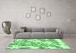 Machine Washable Abstract Emerald Green Modern Area Rugs in a Living Room,, wshabs764emgrn
