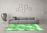 Machine Washable Abstract Emerald Green Modern Rug, wshabs764emgrn