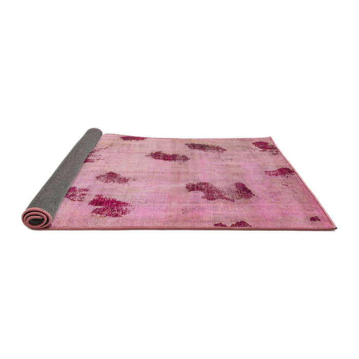 Sideview of Abstract Dark Pink Modern Rug, abs765