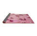 Sideview of Abstract Dark Pink Modern Rug, abs765