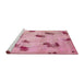 Sideview of Machine Washable Abstract Dark Pink Rug, wshabs765