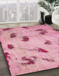 Abstract Dark Pink Modern Rug, abs765