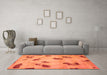 Machine Washable Abstract Orange Modern Area Rugs in a Living Room, wshabs765org