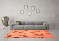 Machine Washable Abstract Orange Modern Rug, wshabs765org