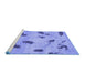 Sideview of Machine Washable Abstract Blue Modern Rug, wshabs765blu