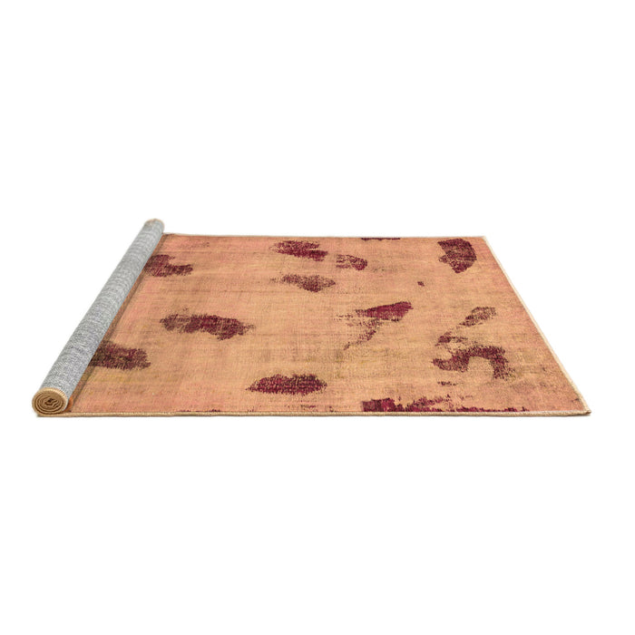 Sideview of Machine Washable Abstract Brown Modern Rug, wshabs765brn
