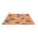 Sideview of Machine Washable Abstract Brown Modern Rug, wshabs765brn