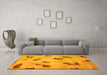 Machine Washable Abstract Yellow Modern Rug in a Living Room, wshabs765yw