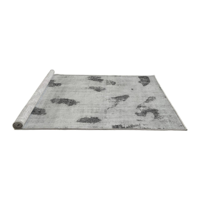 Sideview of Machine Washable Abstract Gray Modern Rug, wshabs765gry