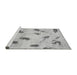 Sideview of Machine Washable Abstract Gray Modern Rug, wshabs765gry