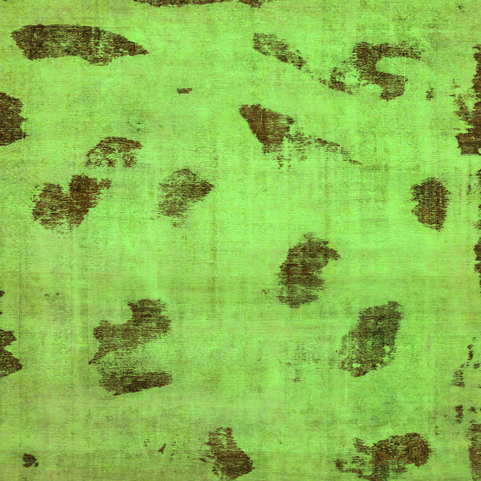 Square Machine Washable Abstract Green Modern Area Rugs, wshabs765grn