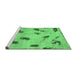 Sideview of Machine Washable Abstract Emerald Green Modern Area Rugs, wshabs765emgrn