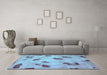 Machine Washable Abstract Light Blue Modern Rug in a Living Room, wshabs765lblu