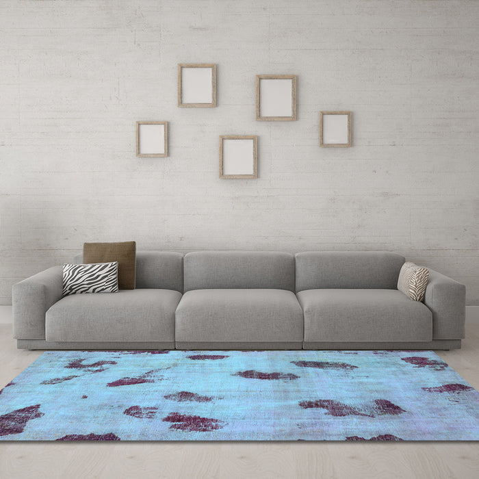 Machine Washable Abstract Light Blue Modern Rug in a Living Room, wshabs765lblu