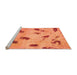 Sideview of Machine Washable Abstract Orange Modern Area Rugs, wshabs765org