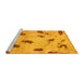 Sideview of Machine Washable Abstract Yellow Modern Rug, wshabs765yw