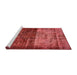 Sideview of Machine Washable Abstract Red Rug, wshabs766