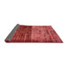 Sideview of Abstract Red Modern Rug, abs766