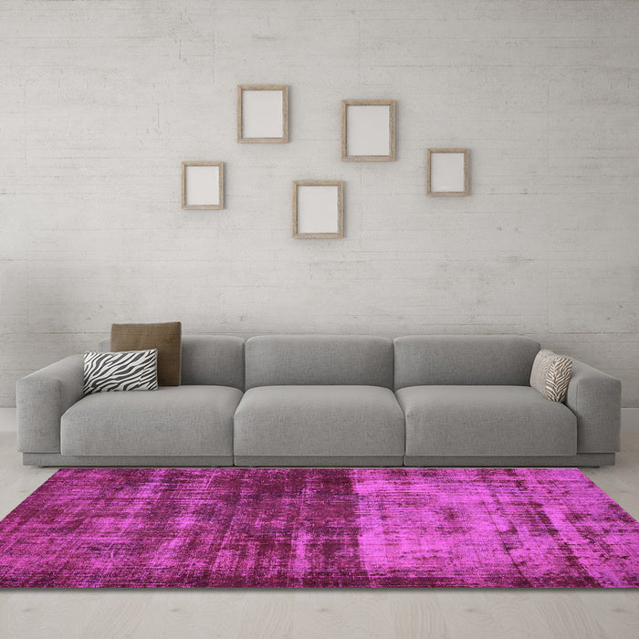 Machine Washable Abstract Purple Modern Area Rugs in a Living Room, wshabs766pur