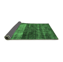 Sideview of Abstract Emerald Green Modern Rug, abs766emgrn