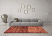 Machine Washable Abstract Brown Modern Rug in a Living Room,, wshabs766brn