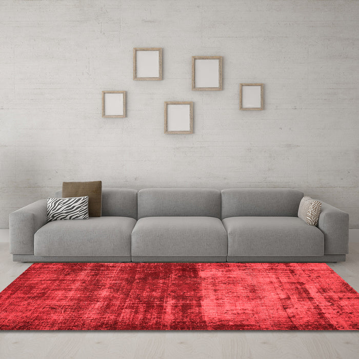 Modern Red Washable Rugs
