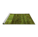 Sideview of Machine Washable Abstract Green Modern Area Rugs, wshabs766grn