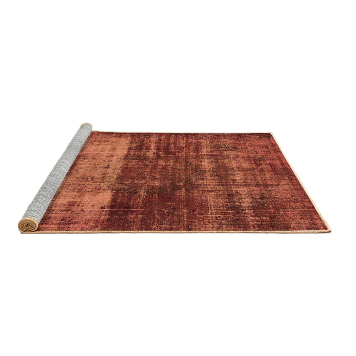 Sideview of Machine Washable Abstract Brown Modern Rug, wshabs766brn