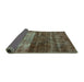 Sideview of Abstract Turquoise Modern Rug, abs766turq