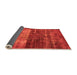 Sideview of Abstract Orange Modern Rug, abs766org