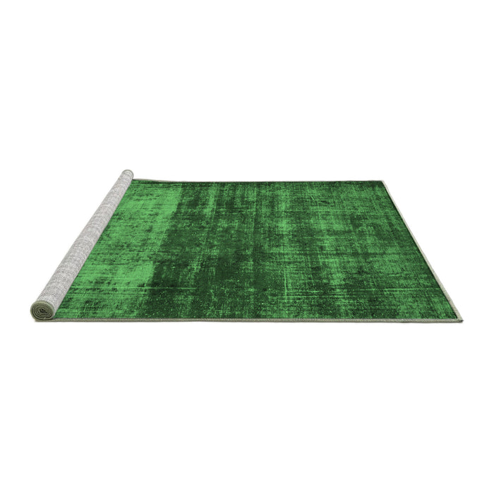 Sideview of Machine Washable Abstract Emerald Green Modern Area Rugs, wshabs766emgrn