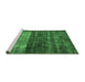 Sideview of Machine Washable Abstract Emerald Green Modern Area Rugs, wshabs766emgrn