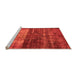 Sideview of Machine Washable Abstract Orange Modern Area Rugs, wshabs766org