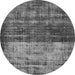 Round Abstract Gray Modern Rug, abs766gry