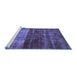 Sideview of Machine Washable Abstract Blue Modern Rug, wshabs766blu