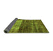 Sideview of Abstract Green Modern Rug, abs766grn