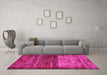 Machine Washable Abstract Pink Modern Rug in a Living Room, wshabs766pnk