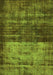 Machine Washable Abstract Green Modern Area Rugs, wshabs766grn