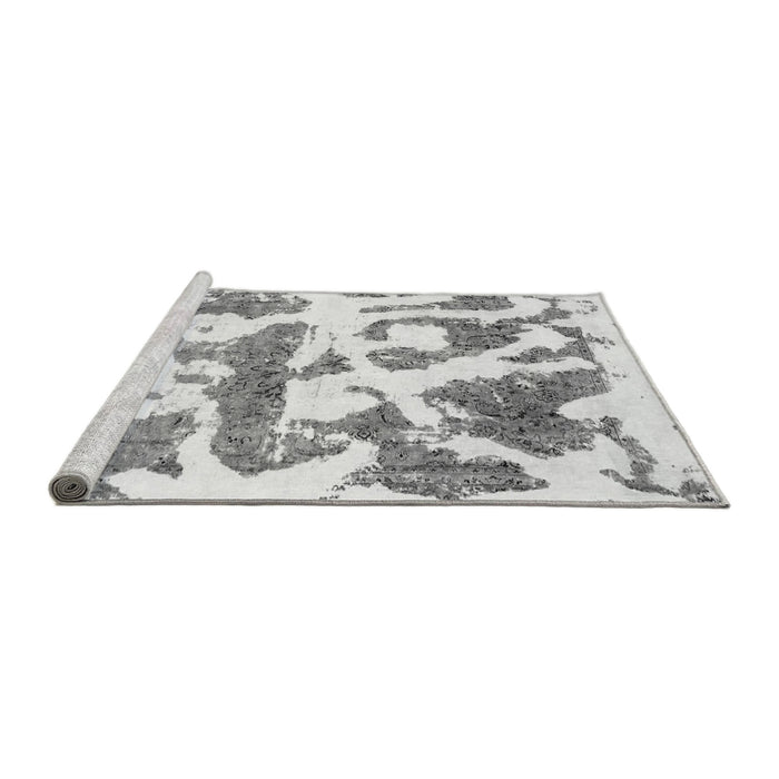 Sideview of Machine Washable Abstract Gray Modern Rug, wshabs767gry