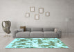 Machine Washable Abstract Light Blue Modern Rug in a Living Room, wshabs767lblu