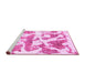 Sideview of Machine Washable Abstract Pink Modern Rug, wshabs767pnk