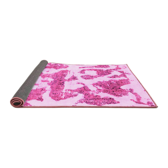 Sideview of Abstract Pink Modern Rug, abs767pnk