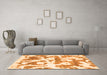 Machine Washable Abstract Orange Modern Area Rugs in a Living Room, wshabs767org