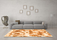 Machine Washable Abstract Orange Modern Rug, wshabs767org