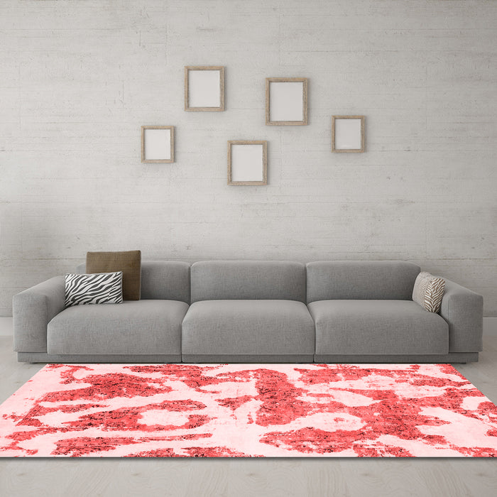Modern Red Washable Rugs