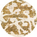 Round Machine Washable Abstract Moccasin Beige Rug, wshabs767