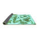 Sideview of Abstract Turquoise Modern Rug, abs767turq