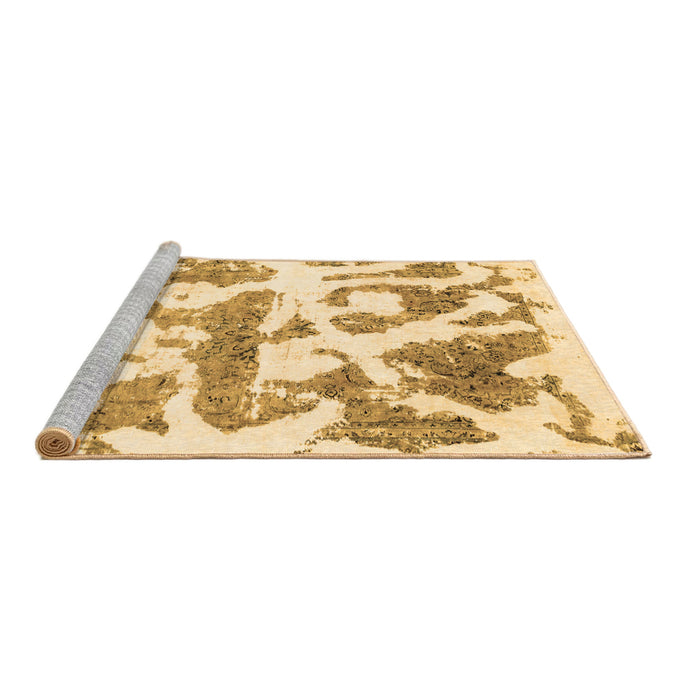 Sideview of Machine Washable Abstract Brown Modern Rug, wshabs767brn